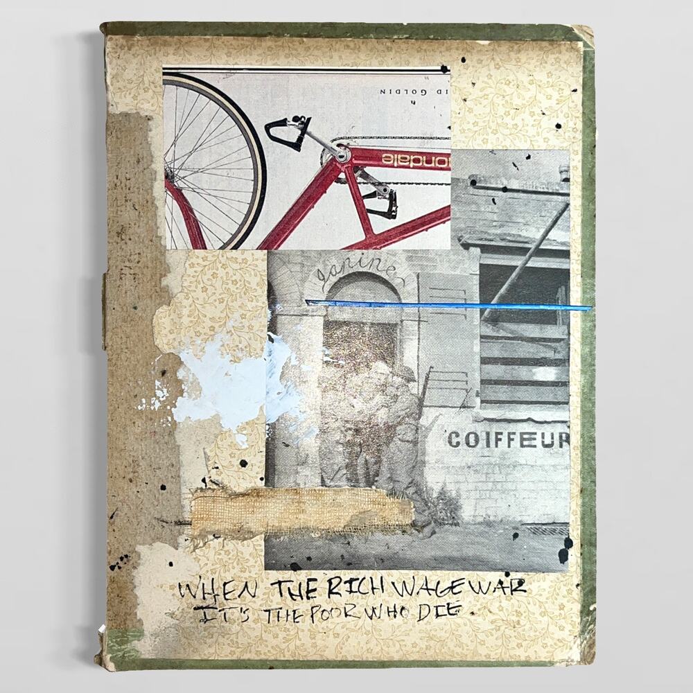 Original Mixed Media Modern Art Collage "Partible II" 6.5x8.5" Signed